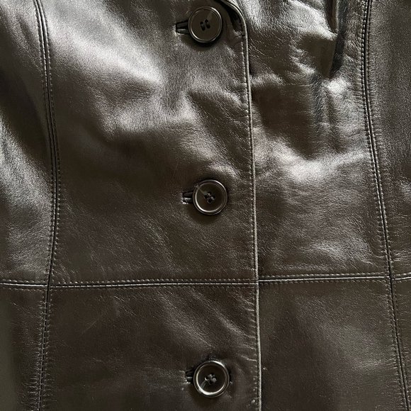 Vintage Danier Leather Black Blazer Jacket Size Medium - Picture 11 of 12